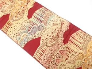 山並に古典柄織り出し　名古屋帯